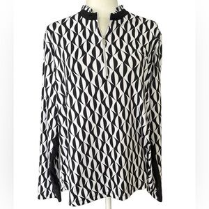 Tail Black and White Mesh Underarm UPF 50+ Active Quarter Zip Size XXL